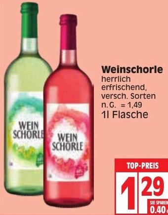 Edeka Weinschorle 1L Flasche Angebot