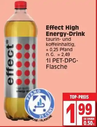 Edeka Effect High Energy Drink 1L PET DPG Flasche Angebot