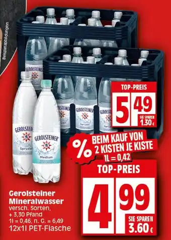 Elli Markt Gerolsteiner Mineralwasser 12x1 L PET Flasche Angebot