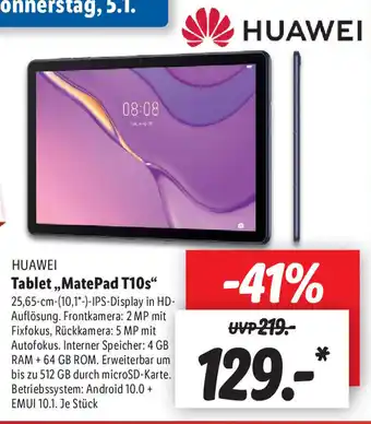 Lidl Huawei Tablet MatePad T10s Angebot