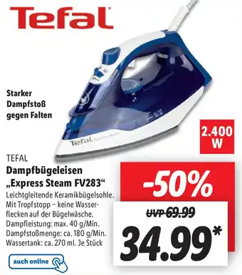 Lidl Tefal Dampfbügeleisen Express Steam FV283 Angebot