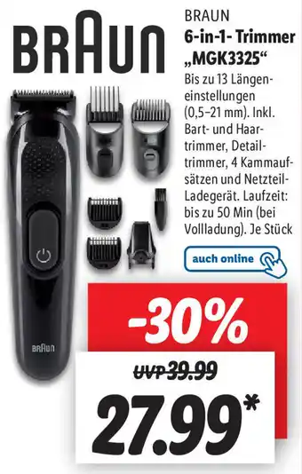 Lidl Braun 6in1 Trimmer MGK3325 Angebot