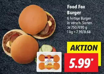 Lidl Food Fox Burger 750/690 g Angebot