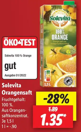 Lidl Solevita Orangensaft 1,5 L Angebot