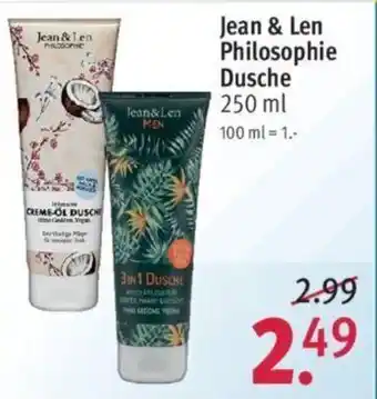 Rossmann Jean & Len Philosophie Dusche 250ml Angebot