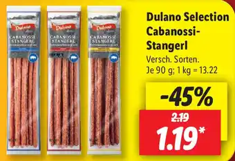 Lidl Dulano Selection Cabanossi Stangerl 90 g Angebot