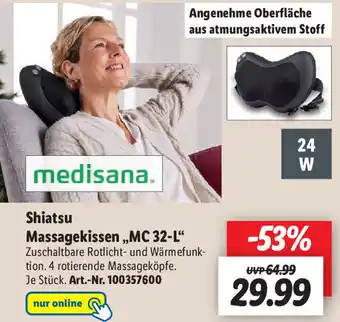 Lidl Medisana Shiatsu Massagekissen MC 32-L Angebot