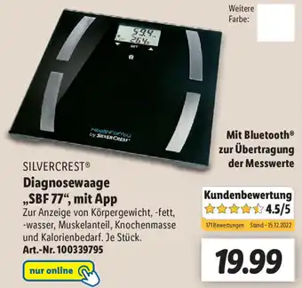 Lidl Silvercrest Diagnosewaage SBF 77, mit App Angebot