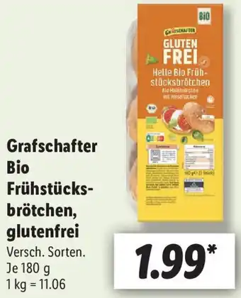 Lidl Grafschafter Bio Frühstücksbrötchen, glutenfrei 180 g Angebot