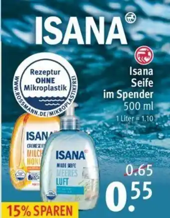 Rossmann Isana Seife im Spender 500ml Angebot