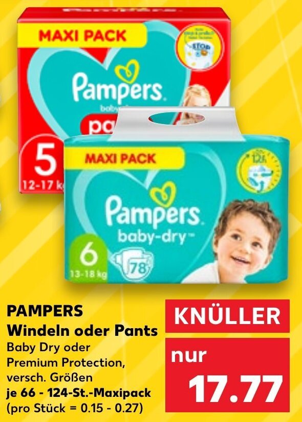 Pampers Windeln oder Pants 66124 St. Maxipack Angebot bei Kaufland
