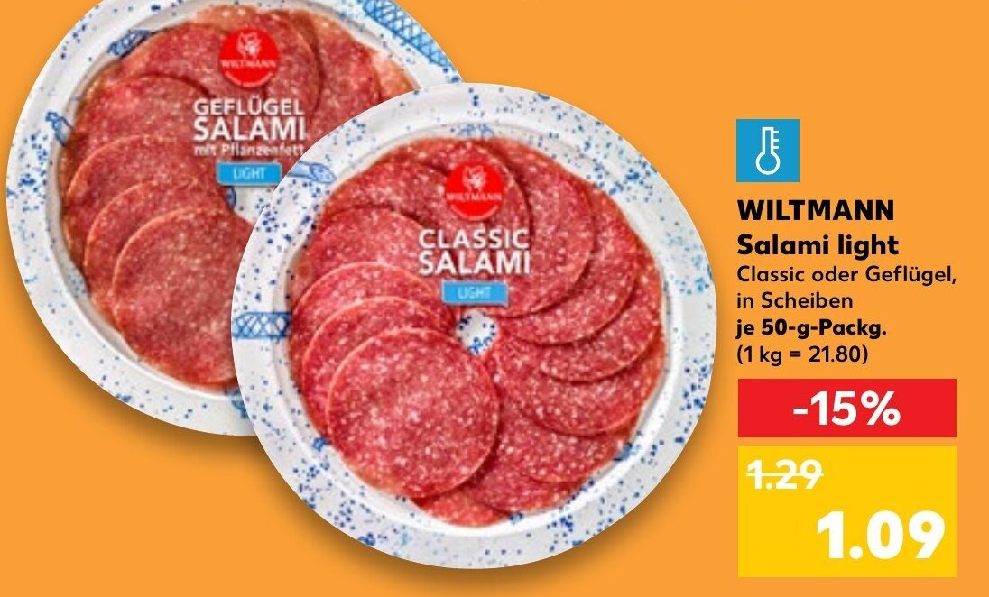 Wiltmann Salami light 50 g Packg. Angebot bei Kaufland