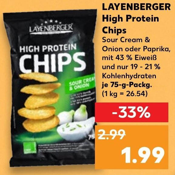 Layenberger High Protein Chips 75 g Packg. Angebot bei Kaufland
