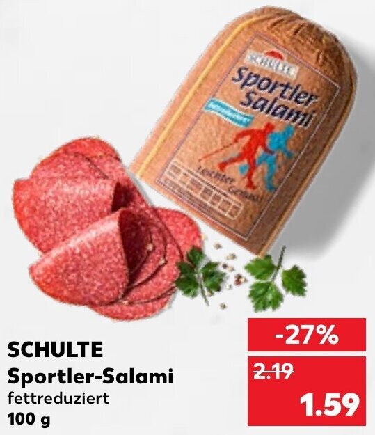Schulte Sportler Salami 100 g Angebot bei Kaufland