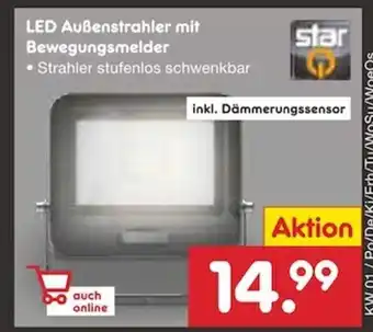 Netto Marken-Discount Star LED Aussenstrahler mit Bewegungsmelder Angebot