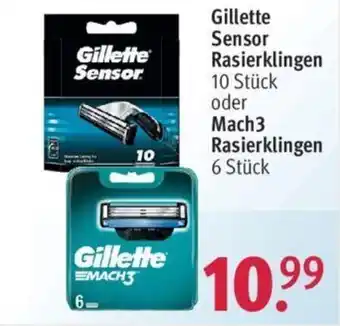 Rossmann Gillette Sensor Rasierklingen 10 Stück oder Mach 3 Rasierklingen 6 Stück Angebot