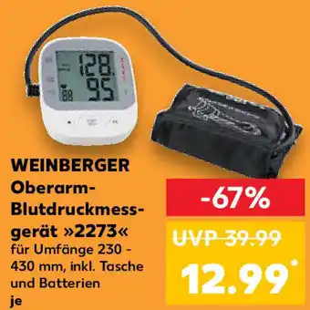 Kaufland Weinberger Oberarm Blutdruckmessgerät 2273 Angebot