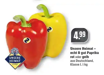 nah & gut Unsere Heimat-echt & gut Paprika rot oder gelb 1kg Angebot