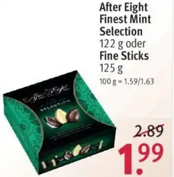 Rossmann After Eight Finest Mint Selection 122g oder Fine Sticks Angebot