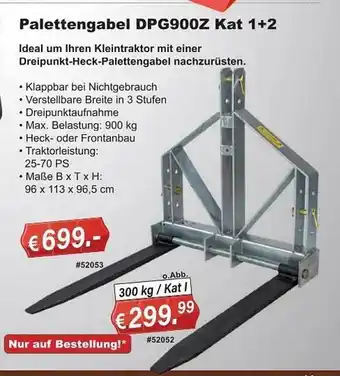 Stabilo Fachmarkt Palettengabel dpg900z kat 1+2 Angebot