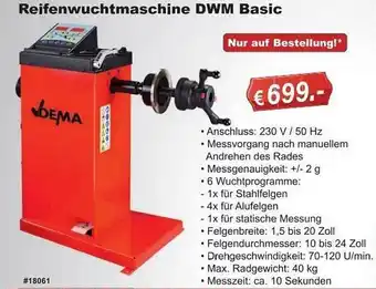 Stabilo Fachmarkt Dema reifenwuchtmaschine dwm basic Angebot