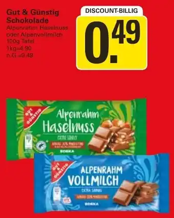 WEZ Gut & Günstig Schokolade 100g Tafel Angebot