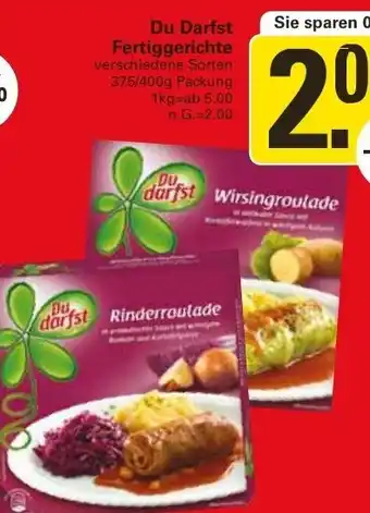 WEZ Du Darfst Fertiggerichte 375/400 g Packung Angebot