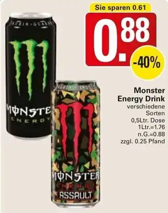 WEZ Monster Energy Drink 0,5 Ltr. Dose Angebot