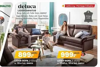 Möbel Kraft Deluca ledergarnitur Angebot