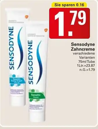 WEZ Sensodyne Zahncreme 75 ml Tube Angebot