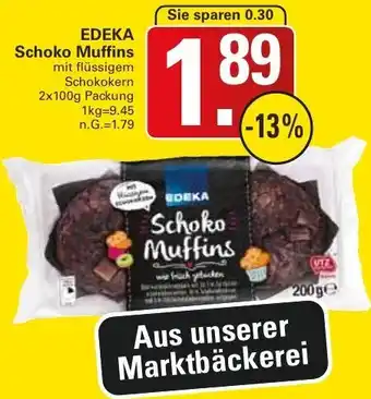 WEZ Edeka Schoko Muffins 2x100g Packung Angebot