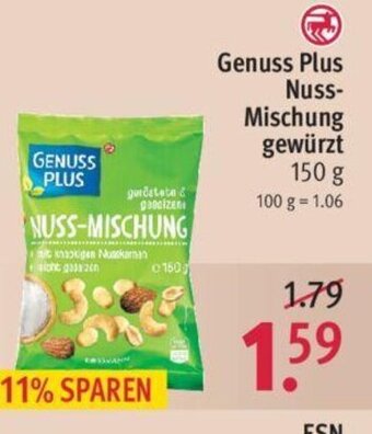 Rossmann Genuss Plus Nuss Mischung gewürzt 150g Angebot