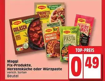 Edeka Maggi fix-produkte herzensküchte oder würzpaste Angebot