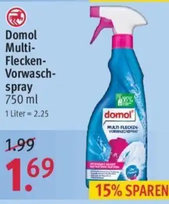 Rossmann Domol Multi Flecken Vorwaschspray 750ml Angebot