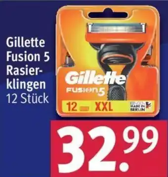 Rossmann Gillette Fusion 5 Rasierklingen 12 Stück Angebot