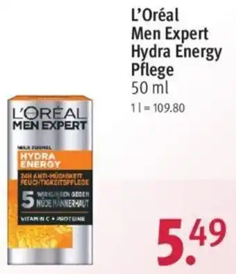 Rossmann L'Oréal Men Expert Hydra Energy Pflege 50 ml Angebot