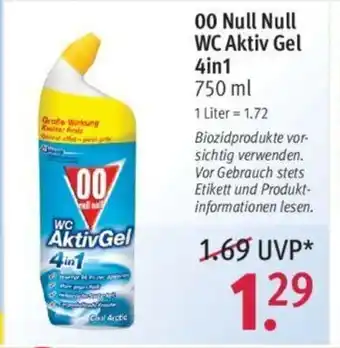 Rossmann 00 Null Null WC Aktiv Gel 4in1 750ml Angebot