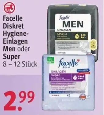 Rossmann Facelle Diskret Hygiene Einlagen Men oder Super 8-12 Stück Angebot