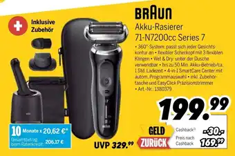 MEDIMAX Braun Akku Rasierer 71-N7200cc Series 7 Angebot