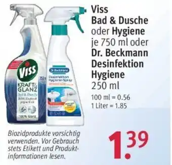 Rossmann Viss Bad & Dusche oder Hygiene 750ml oder Dr. Beckmann Desinfektion Hygiene 250ml Angebot