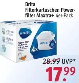 Rossmann Brita Filterkartuschen Powerfilter Maxtra+ 4er Pack Angebot