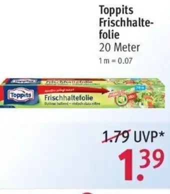 Rossmann Toppits Frischhaltefolie 20 Meter Angebot