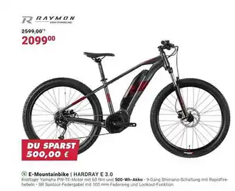 Fahrrad XXL Raymon e-montainbike hardray e 3.0 Angebot