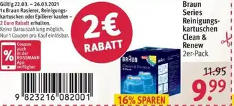 Braun Series Reinigungskartuschen Clean & Renew 2er Pack Angebot bei Rossmann