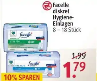 Rossmann Facelle diskret Hygiene Einlagen 8 - 18 Stück Angebot