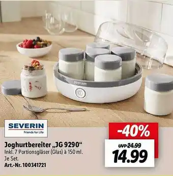 Lidl Joghurtbereiter „jg 9290” severin Angebot