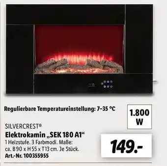 Lidl Silvercrest elektrokamin „sek 180 a1” Angebot