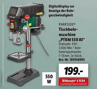 Lidl Parkside tischbohr-maschine „ptbm 550 a1” Angebot