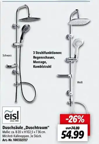 Lidl Duschsäule „duschtraum” eisl Angebot