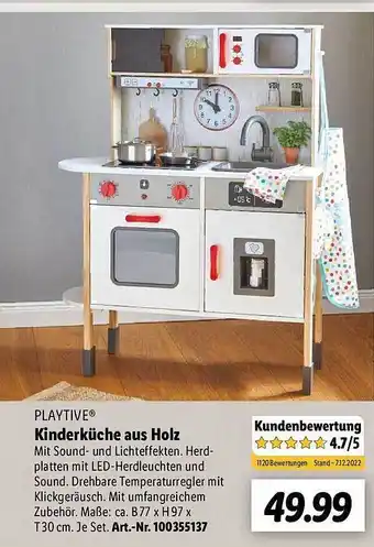 Lidl Playtive kinderküche aus holz Angebot